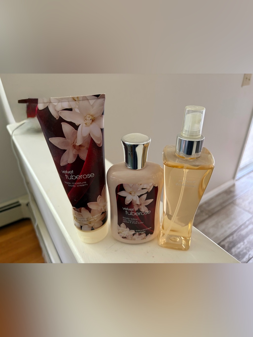 Bath & Body Works Velvet Tuberose 3 Pc Set Mist Lotion Body Cream